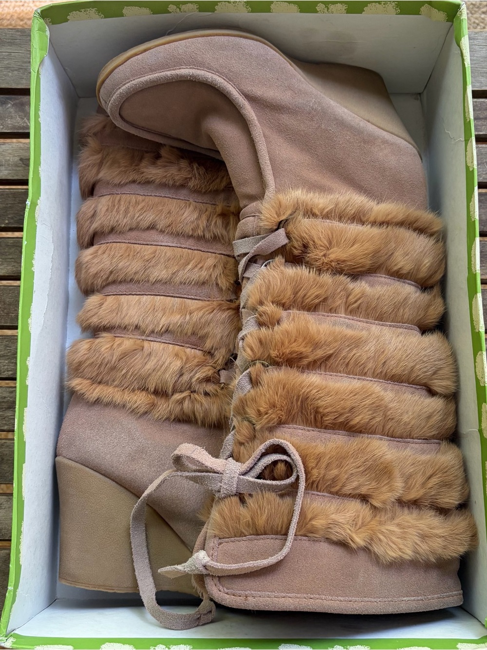 ARLEEN C Fur Wedge Boots